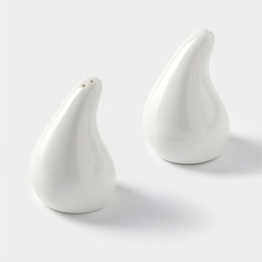 Набор для специй на бамбуковой подставке BellaTenero Капельки, 3 предмета: солонка 60 мл, перечница 60 мл, сахарница с ложкой 330 мл, фарфор, белый фото 7