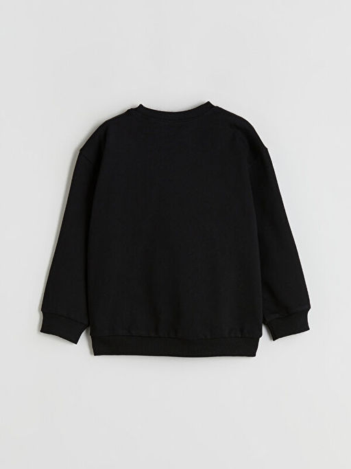 Bisiklet Yaka Be?ikta? Bask?l? Erkek ?ocuk Sweatshirt