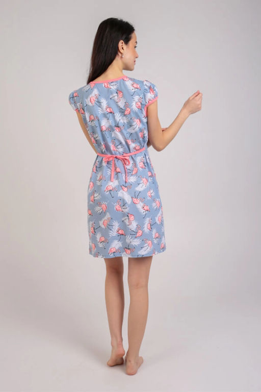 Халат женский, цвет розовый серый