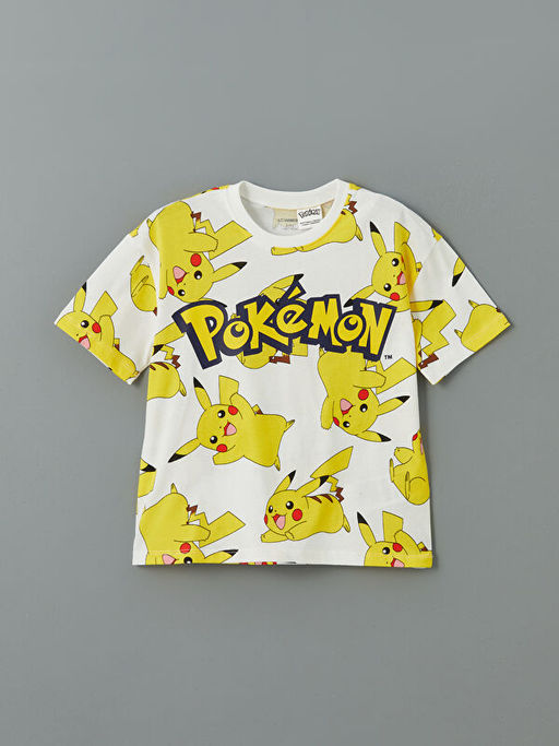 Bisiklet Yaka Pokemon Bask?l? Erkek ?ocuk Ti??rt