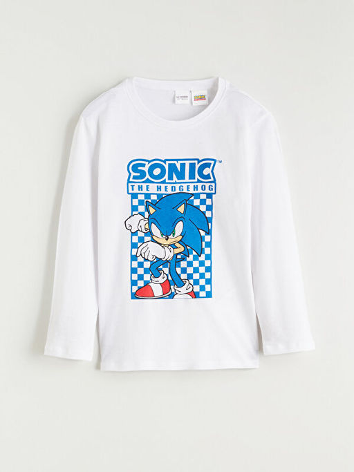 Sonic Bask?l? Erkek ?ocuk Pijama Tak?m