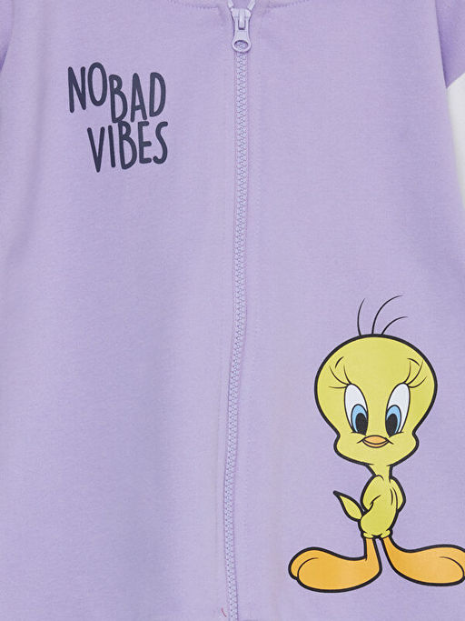 Kap??onlu Tweety Bask?l? Uzun Kollu K?z ?ocuk Fermuarl? Sweatshirt - Waikiki фото 2