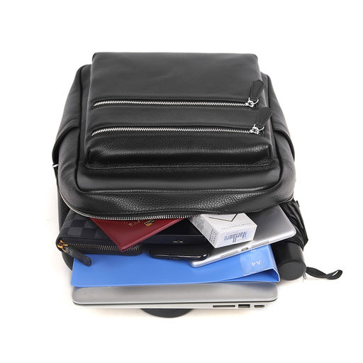 Рюкзак мужской, кожа, MIRONPAN 19163 Черный фото 6