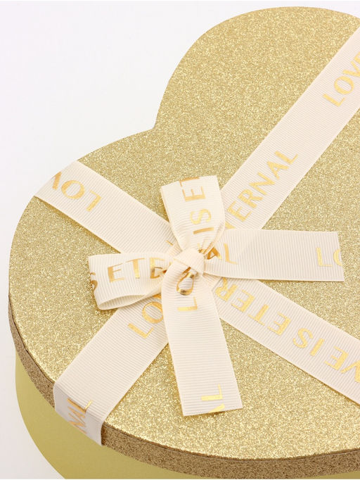 Набор подарочных коробок сердце 3 в 1, золото с бантом Любовь вечна, 31?27?13.3; 28?25?11.7; 26?23?10.3 см