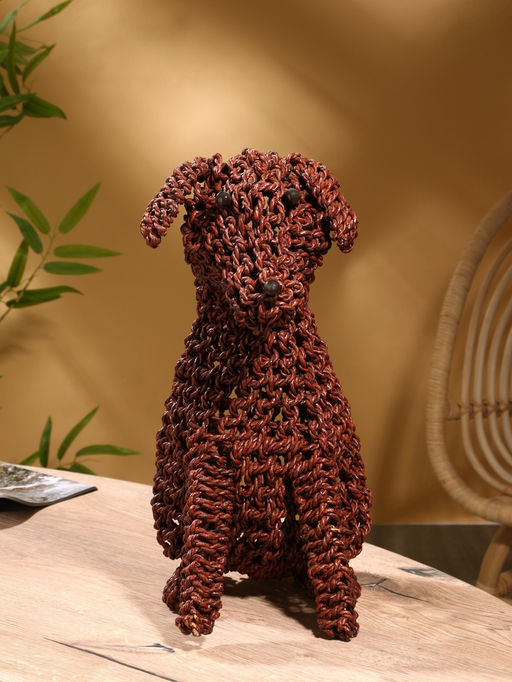 Сувенир плетёный «Собака», 45×28×46х см, сиграсс, тёмный