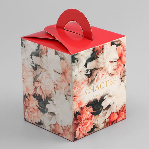 Цена за 5 шт. Коробка для 1 капкейка, «Цветочки», 9.2×9.2×11.1 см