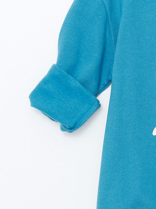 Bisiklet Yaka Bask?l? Erkek Bebek Sweatshirt ve E?ofman Alt 2li Tak?m - Waikiki фото 3