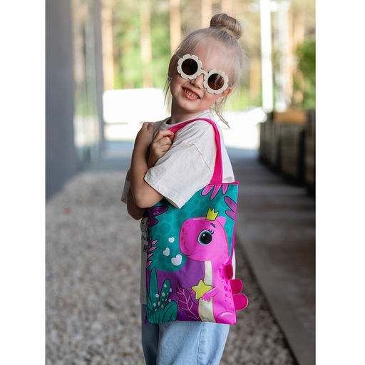 Детский сумка-шопер с допиками Динозаврик на молнии, 32*23см - NAZAMOK KIDS фото 9