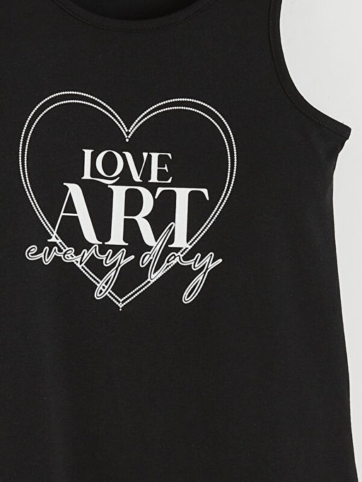 Bisiklet Yaka Bask?l? K?z ?ocuk Atlet