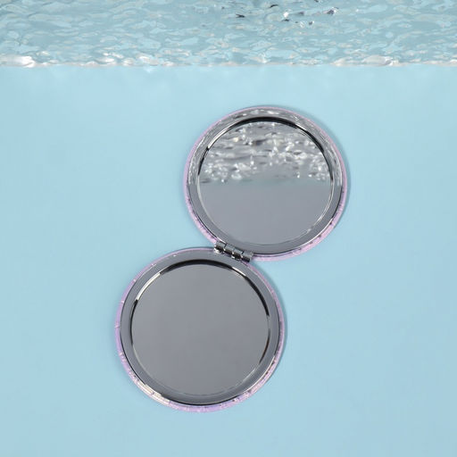 Зеркало складное «Крокодил», d=7.5 см, цвет нежно - розовый