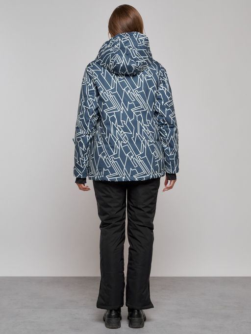 Горнолыжная куртка женская зимняя большого размера темно-серого цвета 2270-1TC - Chunmai фото 19