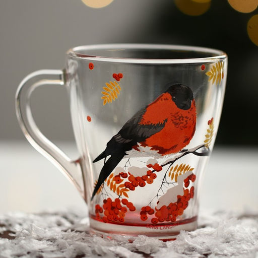 Кружки стеклянные новогодние Снегири!, набор 2 шт. - Дорого внимание фото 10