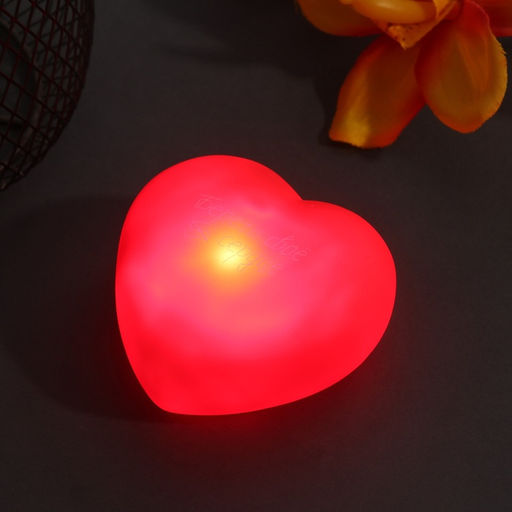 Фигурка светящаяся RISALUX «Сердце. Береги свое сердце», LED-ночник, 2хLR44, 7×7×3.5 см