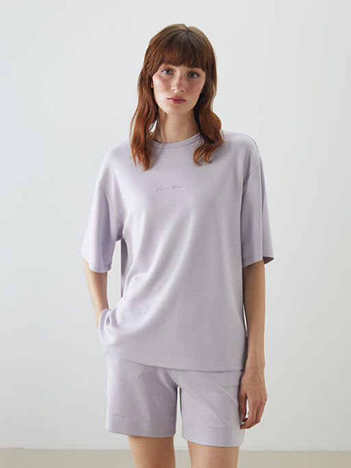 Bisiklet Yaka Oversize Kad?n Ti??rt