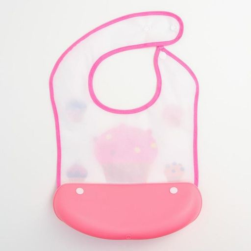 Нагрудник для кормления Пирожное непромокаемый на кнопке, с супер-карманом - Крошка я фото 5