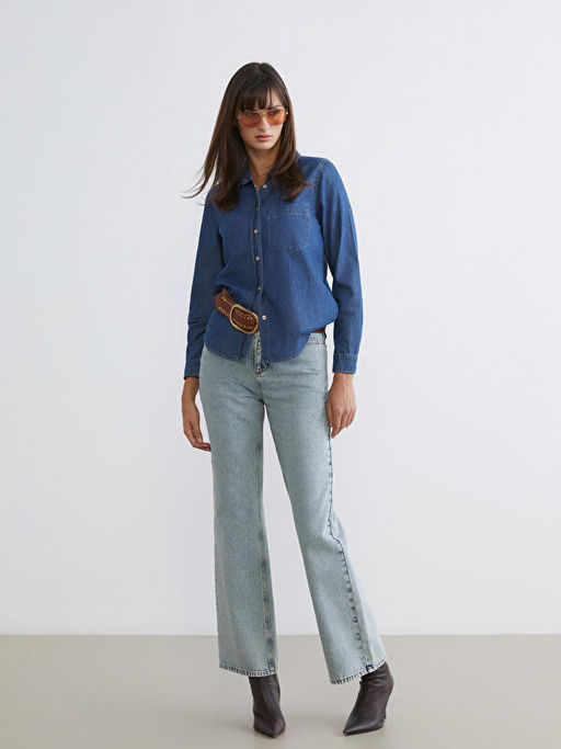 Wideleg Kad?n Jean Pantolon