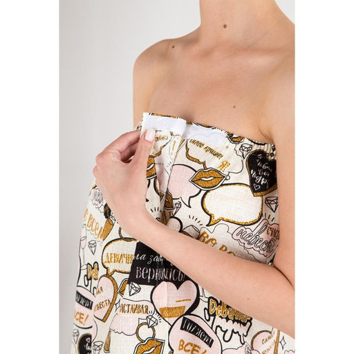 Полотенце банное Этель Девичник парео 80х144см, вафля 200г/м2, 100% хл  фото 4