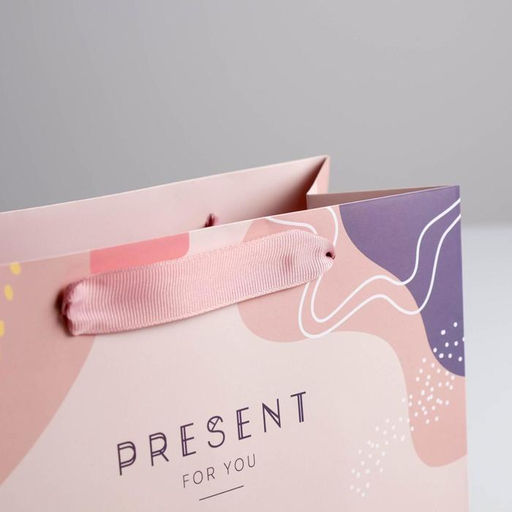 Пакет ламинированный квадратный Present for you, 22 22 11 см - Дарите счастье фото 3