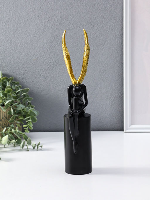 Сувенир полистоун "Ангел" чёрный с золотом 6х8,3х31 см