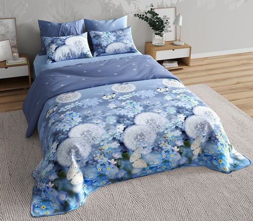 Постельное белье - Бязь Люкс Одуванчики Евро (молния) - Luteks фото 2