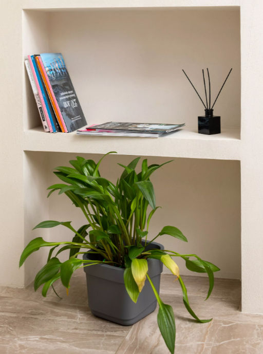 Горшок для цветов 7л d221 h 207мм серый HILLS