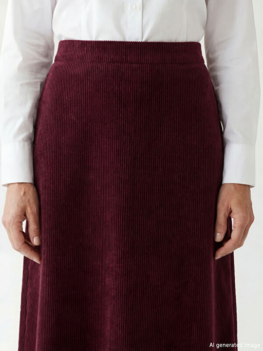 Beli Lastikli A Kesim Kadife Etek