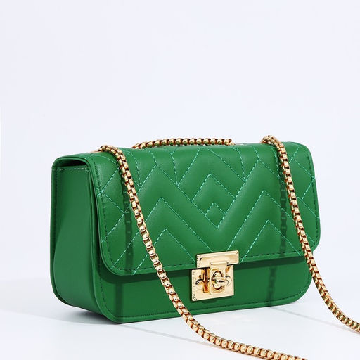 Сумка женская мессенджер на клапане, 18×7×13 см, со стёжкой, зелёная