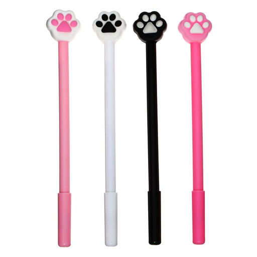 Цена за 12 шт. Ручка - прикол гелевая Кошачья лапка, МИКС