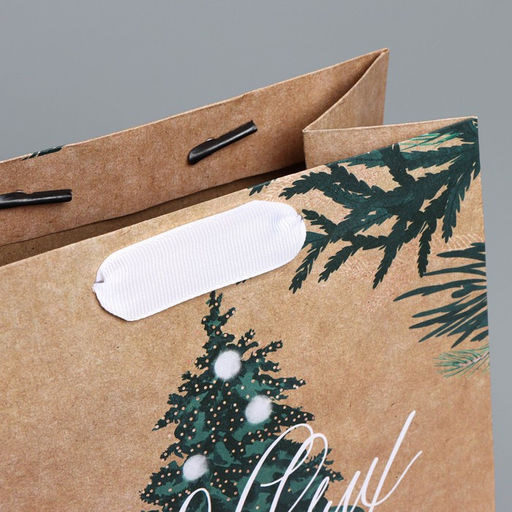 Цена за 3 шт. Пакет подарочный новогодний крафтовый «Winter», MS 18×23×10 см