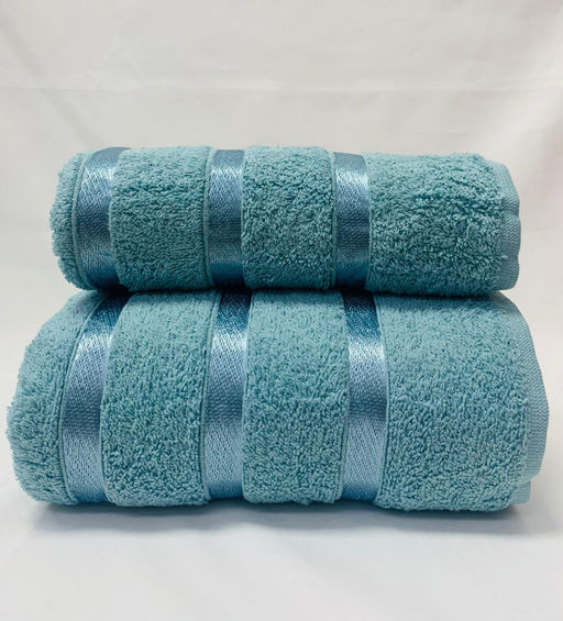 Комплект полотенец (подарочная упаковка) Gulcan SWAN 2 шт. (50x90, 70x140) СИНЕ-ЗЕЛЕНЫЙ