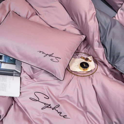 КПБ Mency однотонный с вышивкой MENO017 2 спальный