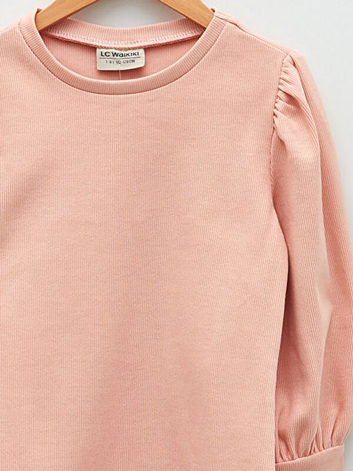 Bisiklet Yaka Basic Uzun Kollu Pamuklu K?z ?ocuk Ti??rt - Waikiki фото 3