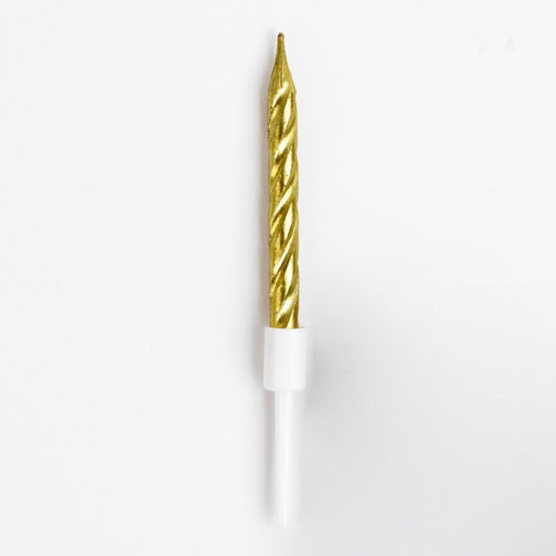 Набор свечи в торт Спираль, 200шт, 5 см, золотой металлик - Страна карнавалия фото 2