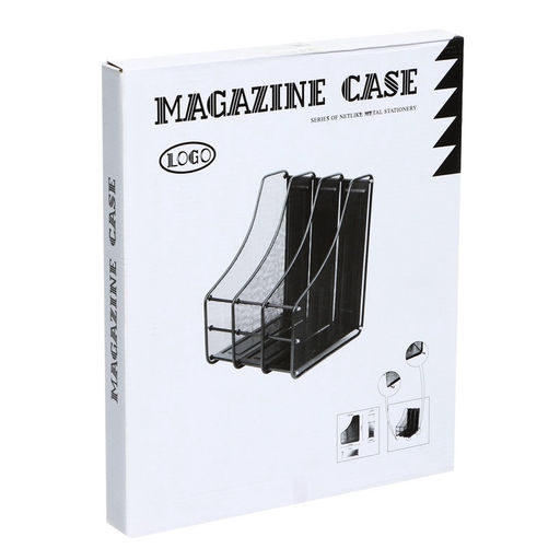 Лоток для бумаг А4, вертикальный, металлическая сетка, 3 отделения, чёрный