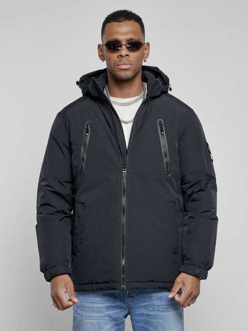 Куртка спортивная мужская зимняя с капюшоном темно-синего цвета 8360TS - Wonderrman фото 7