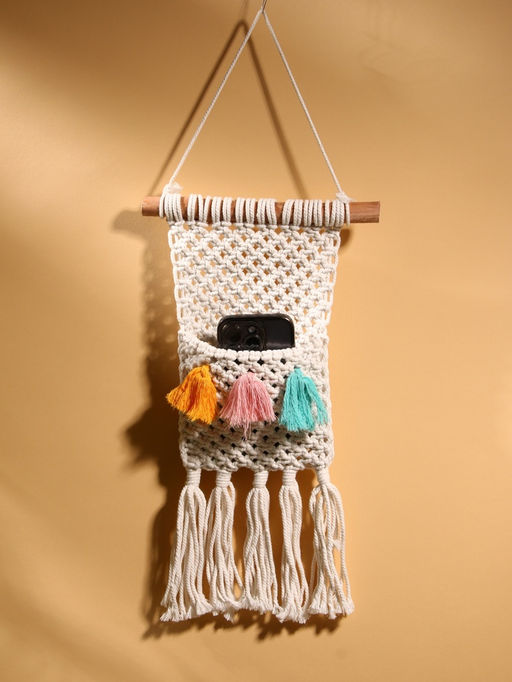 Кармашек текстильный, подвесной, 22×50 см, белый