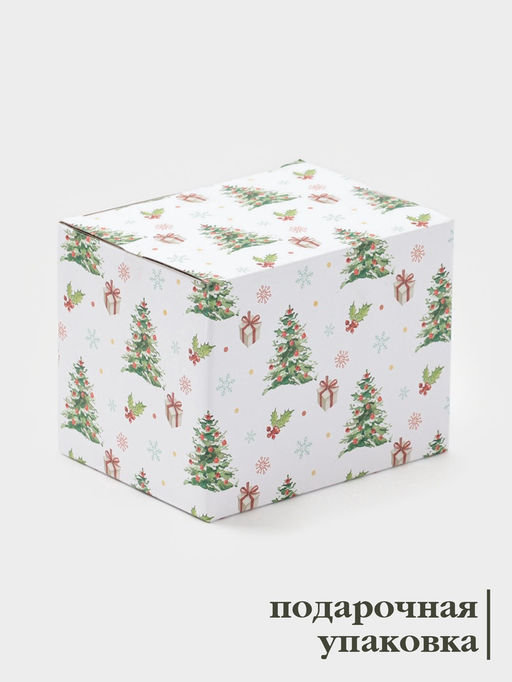 Кружка новогодняя Доляна Ёлочка, 480 мл, фарфор, белая