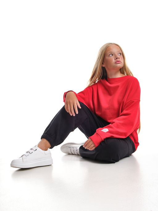 Свитшот для девочки 22-7633 св.серый - Mini maxi фото 25