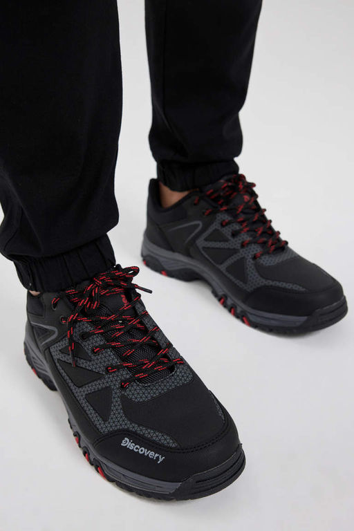 Мужская треккинговая обувь из искусственной кожи со шнуровкой и зубчатой подошвой Discovery Channel - Defacto фото 2