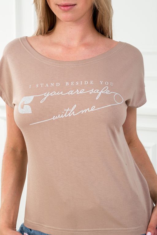 Футболка женская из вискозы Лирика кофе You are safe - Амадэль фото 5