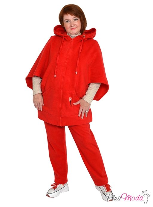 Толстовка-пончо Модель №954 размеры 44-84 - Plusmoda фото 6