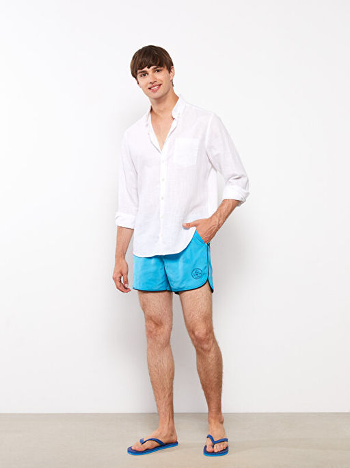 K?sa Boy Bask?l? Erkek Deniz ?ortu