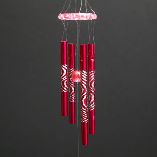 Цена за 2 шт. Музыка ветра «Бабочка с цветком», пластик, 4 трубочки, 40 см, МИКС