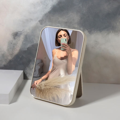 Зеркало настольное, прямоугольное, 16.5×24.5 см, (16×24 см), МИКС