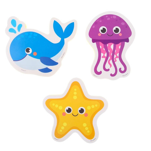 Игрушки - стикеры для ванны «Морские жители», EVA, 3 шт., от 1 года, Крошка Я