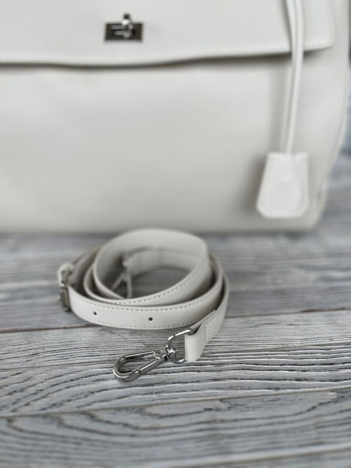 Женская кожаная сумка-портфель 8399-3 Кремовый - Sergio valentini фото 8