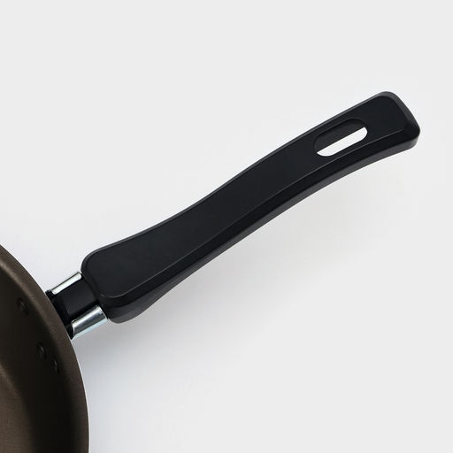 Сковорода «Классика атлас», d=26 см, пластиковая ручка, стеклянная крышка, антипригарное покрытие, алюминий, коричневая