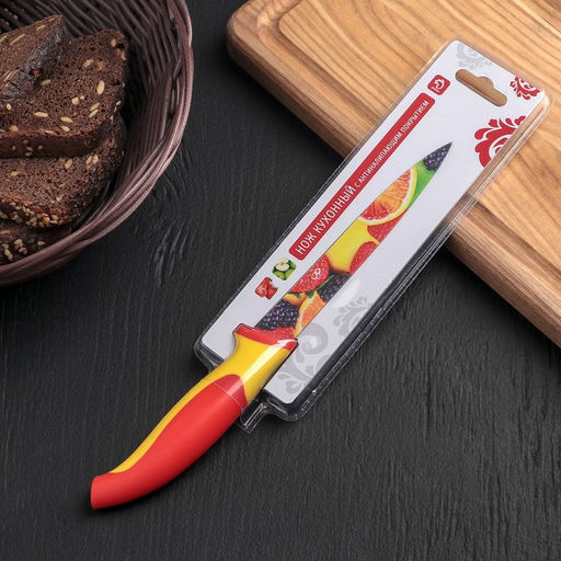 Нож с антиналипающим покрытием Доляна Фрукты, лезвие 12 см  фото 3