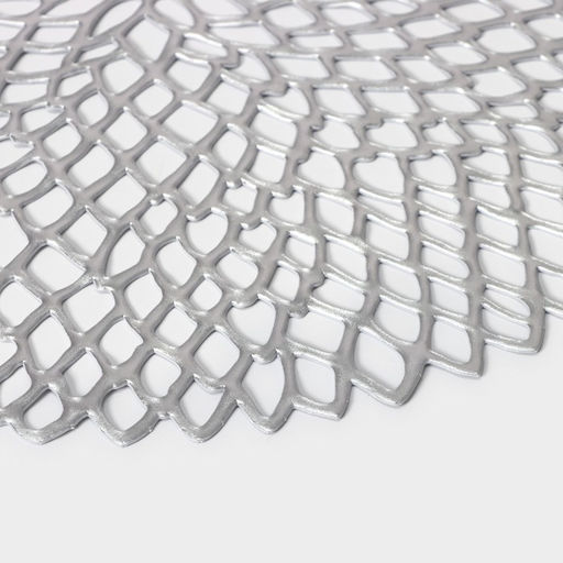 Салфетки сервировочные на стол Доляна «Лея», d=38 см, 4 шт., серебряные