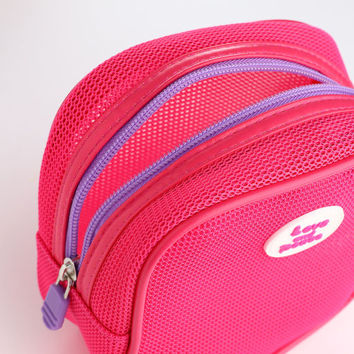 Косметичка на молнии, маленькая, сетчатая, Любовь и мир, малиновый - Simaland фото 3